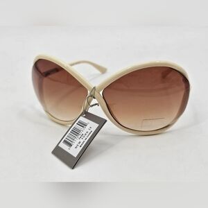 NYS Collection OVERSIZED Sunglasses CREAM 1830 cat. 2 NWT Old Stock